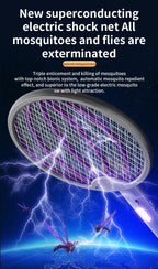 Foldable Electric Mosquito Swatter 3-in-1 Electric Mosquito Killer Anti-mosquito Lamp Rechargeable Wall-Mounted Mosquito Swatter