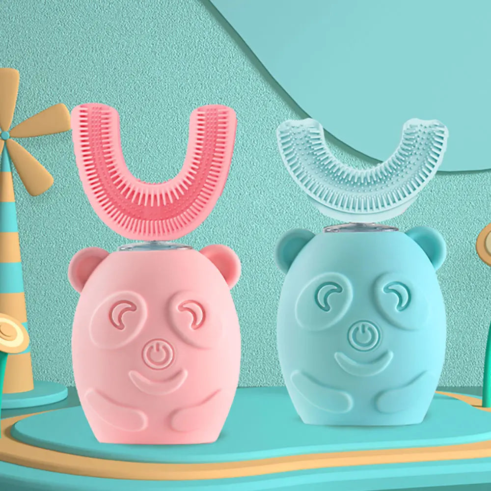 Child Sonic Electric Toothbrush Cleaning Silicone Children 360 Degrees Automatic USB Rechargeable Smart Kids Toothbrush u shape