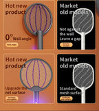 Foldable Electric Mosquito Swatter 3-in-1 Electric Mosquito Killer Anti-mosquito Lamp Rechargeable Wall-Mounted Mosquito Swatter