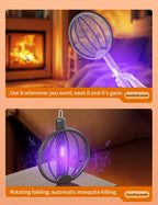 Foldable Electric Mosquito Swatter 3-in-1 Electric Mosquito Killer Anti-mosquito Lamp Rechargeable Wall-Mounted Mosquito Swatter