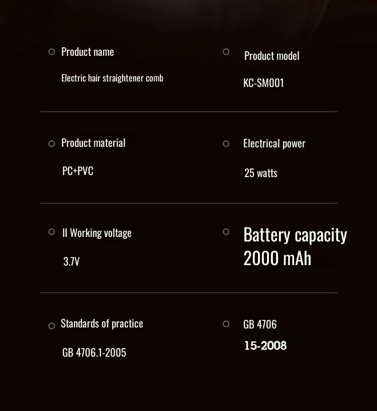 Mini hair straightener wireless