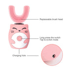 Child Sonic Electric Toothbrush Cleaning Silicone Children 360 Degrees Automatic USB Rechargeable Smart Kids Toothbrush u shape