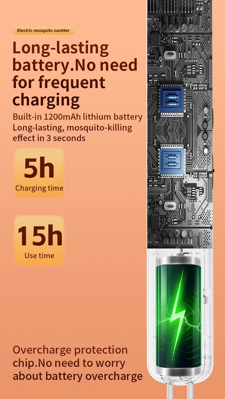 Foldable Electric Mosquito Swatter 3-in-1 Electric Mosquito Killer Anti-mosquito Lamp Rechargeable Wall-Mounted Mosquito Swatter