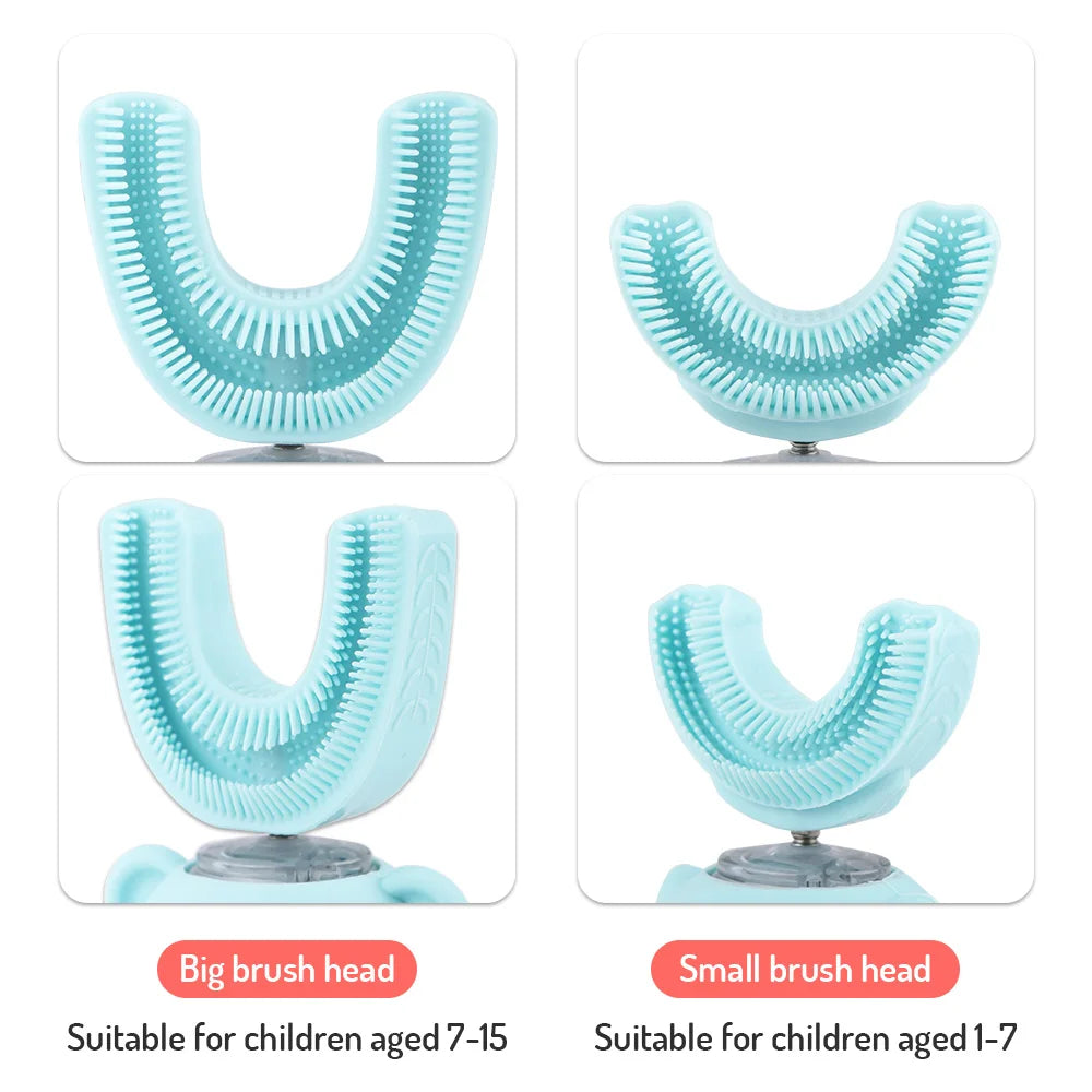 Child Sonic Electric Toothbrush Cleaning Silicone Children 360 Degrees Automatic USB Rechargeable Smart Kids Toothbrush u shape