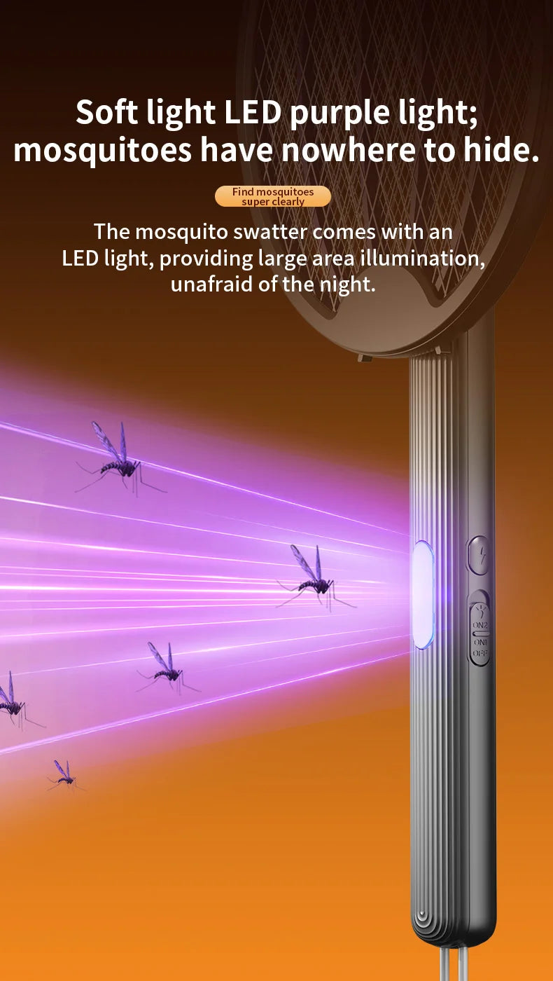 Foldable Electric Mosquito Swatter 3-in-1 Electric Mosquito Killer Anti-mosquito Lamp Rechargeable Wall-Mounted Mosquito Swatter
