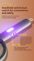 Foldable Electric Mosquito Swatter 3-in-1 Electric Mosquito Killer Anti-mosquito Lamp Rechargeable Wall-Mounted Mosquito Swatter