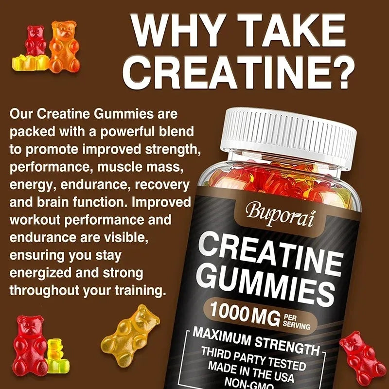 Creatine Monohydrate Gummies - Boost Energy, Build Muscle Mass, and Improve Athletic Performance