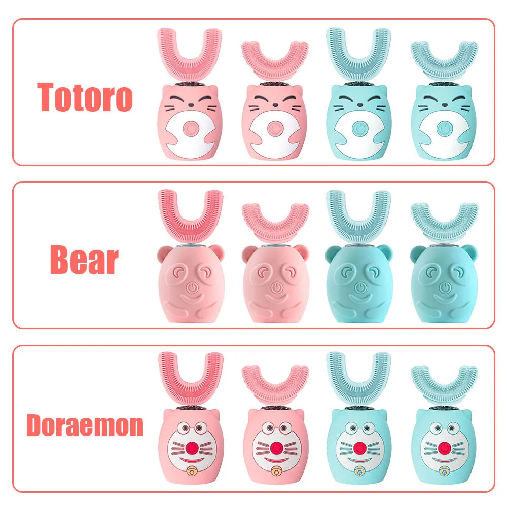 Child Sonic Electric Toothbrush Cleaning Silicone Children 360 Degrees Automatic USB Rechargeable Smart Kids Toothbrush u shape